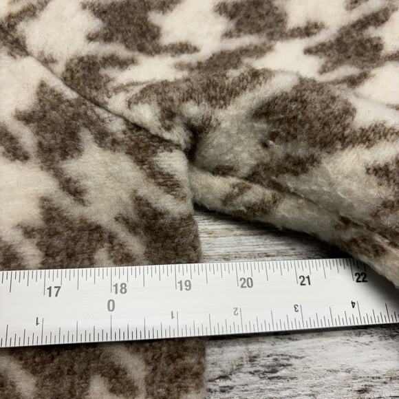 Avec Les‎ Filles White Tan Houndstooth Womens XS Zip Up Collared Fleece Jacket - Picture 7 of 9